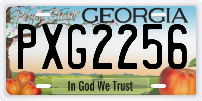GA license plate PXG2256