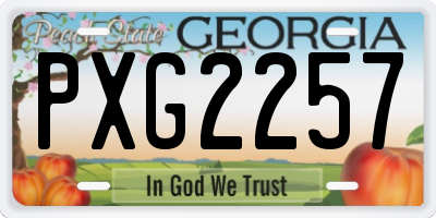 GA license plate PXG2257