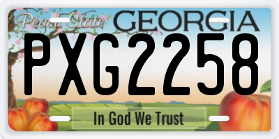 GA license plate PXG2258