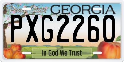 GA license plate PXG2260