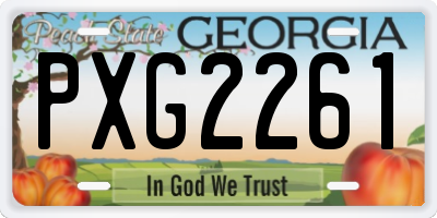 GA license plate PXG2261
