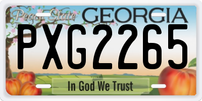 GA license plate PXG2265