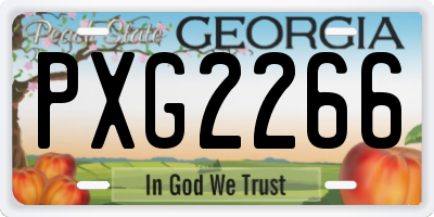 GA license plate PXG2266