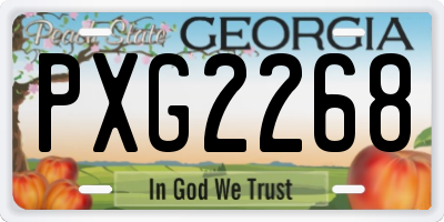 GA license plate PXG2268