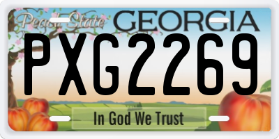 GA license plate PXG2269