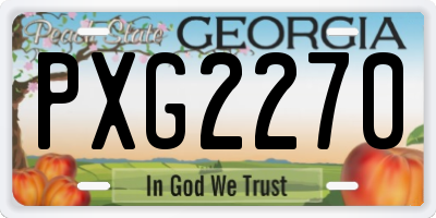 GA license plate PXG2270