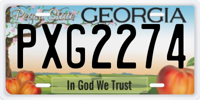 GA license plate PXG2274