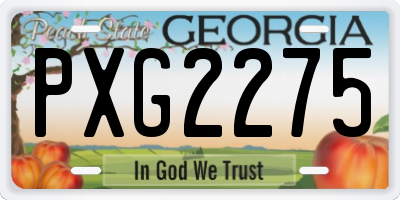 GA license plate PXG2275