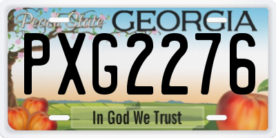 GA license plate PXG2276