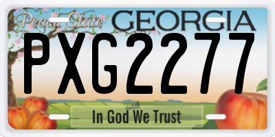 GA license plate PXG2277