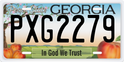 GA license plate PXG2279