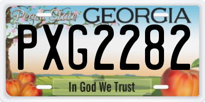 GA license plate PXG2282
