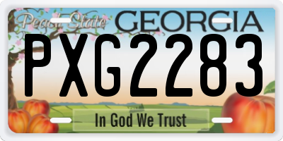 GA license plate PXG2283