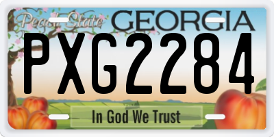 GA license plate PXG2284