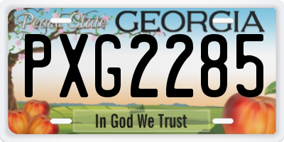 GA license plate PXG2285