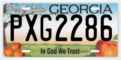 GA license plate PXG2286