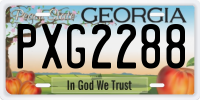 GA license plate PXG2288