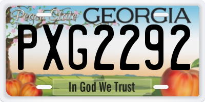 GA license plate PXG2292