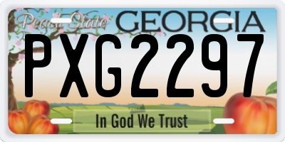 GA license plate PXG2297