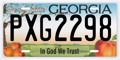 GA license plate PXG2298