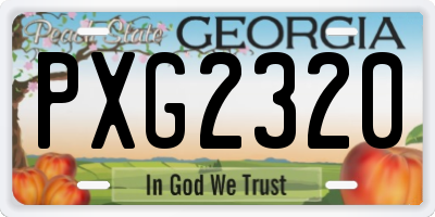 GA license plate PXG2320