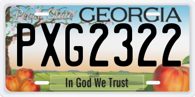 GA license plate PXG2322