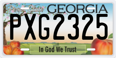 GA license plate PXG2325