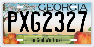 GA license plate PXG2327