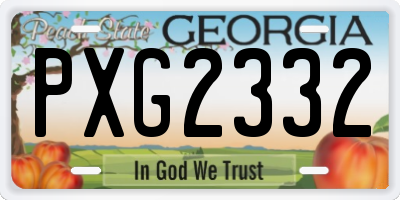 GA license plate PXG2332