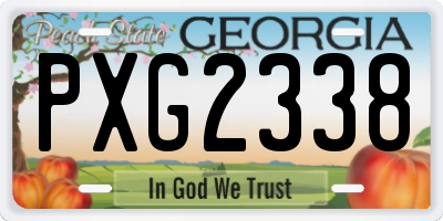 GA license plate PXG2338