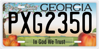 GA license plate PXG2350