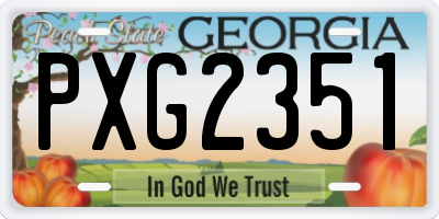 GA license plate PXG2351
