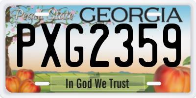 GA license plate PXG2359