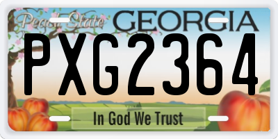 GA license plate PXG2364