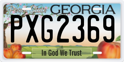GA license plate PXG2369