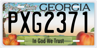 GA license plate PXG2371