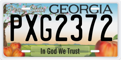 GA license plate PXG2372