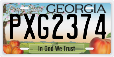 GA license plate PXG2374