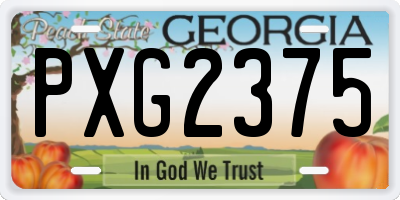 GA license plate PXG2375