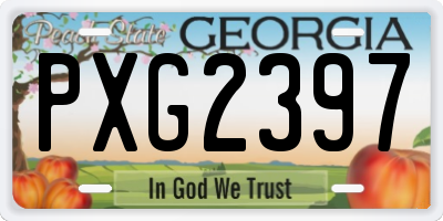 GA license plate PXG2397