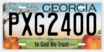 GA license plate PXG2400