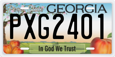 GA license plate PXG2401
