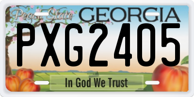 GA license plate PXG2405