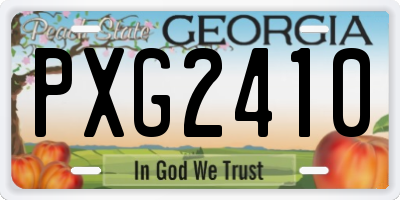 GA license plate PXG2410