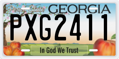 GA license plate PXG2411