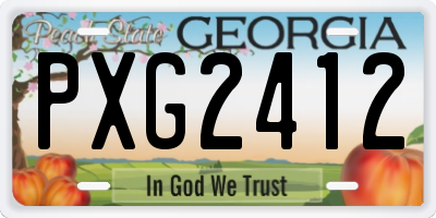 GA license plate PXG2412