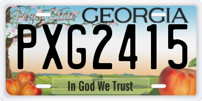GA license plate PXG2415