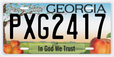 GA license plate PXG2417