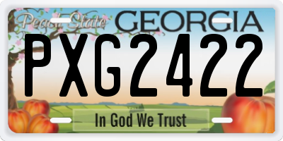 GA license plate PXG2422