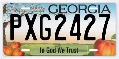 GA license plate PXG2427